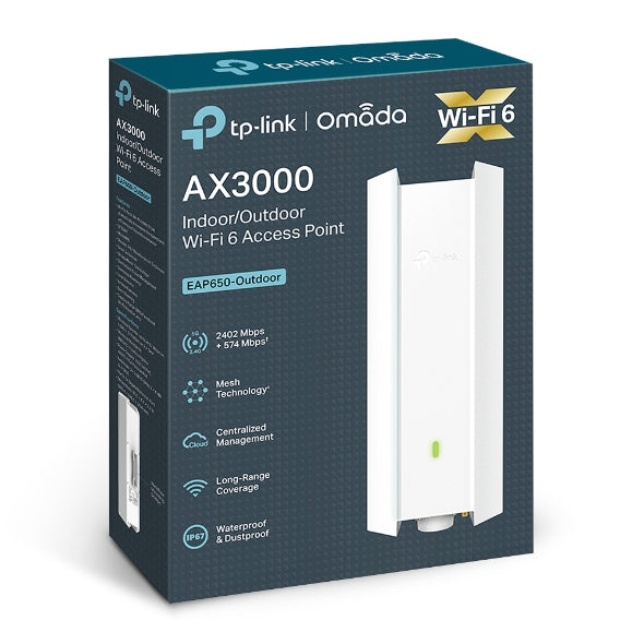 Punto de Acceso Wi-Fi 6 TP-Link EAP650-Outdoor V1 – Montaje en Poste/Pared