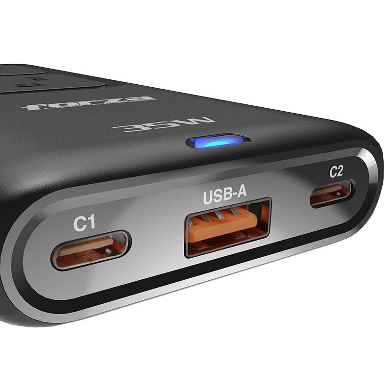 Cargador GaN Forza PS‑235USBC – USB‑A + USB‑C – Negro