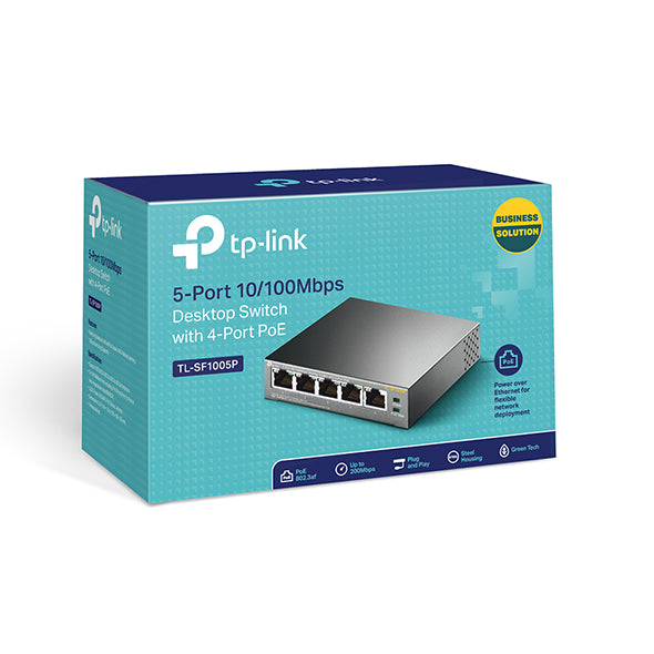 Conmutador de Red TP-Link TL-SF1005P 5 Puertos con 4 PoE