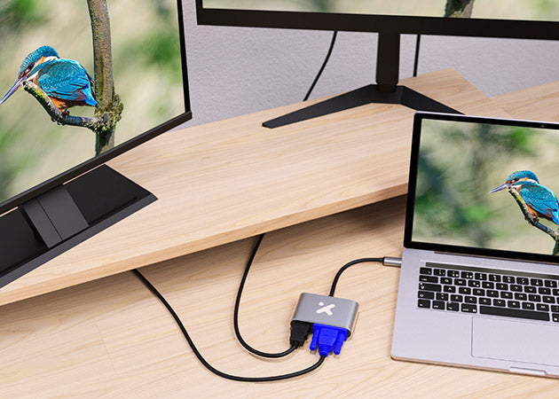 Adaptador multipuerto 2 en 1 USB‑C a HDMI y VGA – Xtech XTC‑542