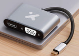 Adaptador multipuerto 2 en 1 USB‑C a HDMI y VGA – Xtech XTC‑542