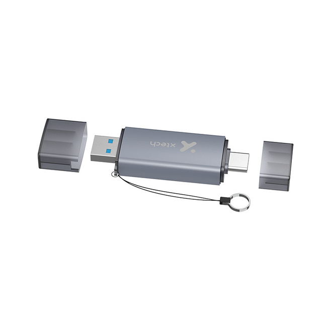 Lector de tarjetas Xtech XTC‑581 – SD/MicroSD – USB 3.0/USB‑C – OTG