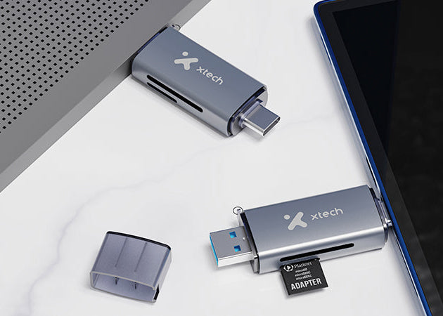 Lector de tarjetas Xtech XTC‑581 – SD/MicroSD – USB 3.0/USB‑C – OTG
