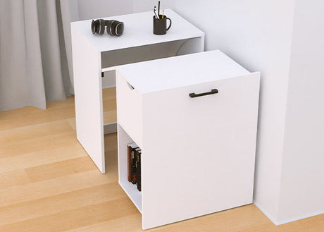 Estación de trabajo plegable – Xtech XTF‑CD210 – De gabinete a escritorio – Marco de acero negro y superficie color haya