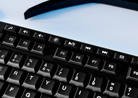 Teclado multimedia Xtech XTK‑140S – Español – USB – 105 teclas – Perfil bajo – Negro