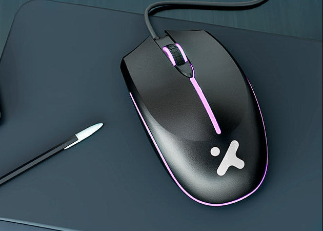 Mouse óptico con luces y 4 botones – Xtech XTM‑218