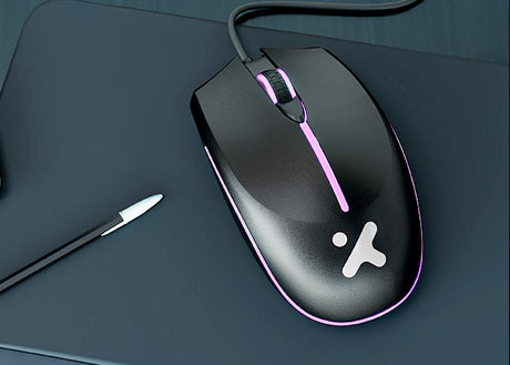 Mouse óptico con luces y 4 botones – Xtech XTM‑218