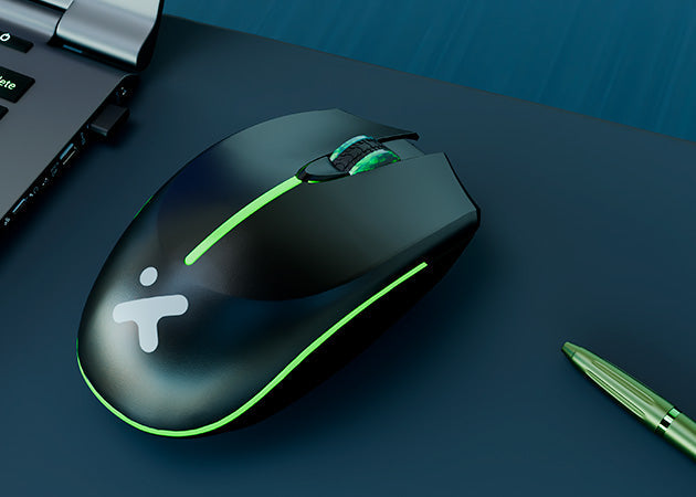 Mouse óptico inalámbrico de 4 botones con luces – Xtech XTM‑318