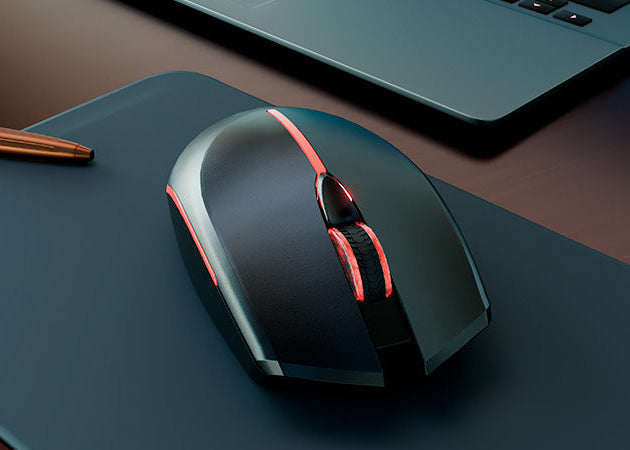 Mouse óptico inalámbrico de 4 botones con luces – Xtech XTM‑318