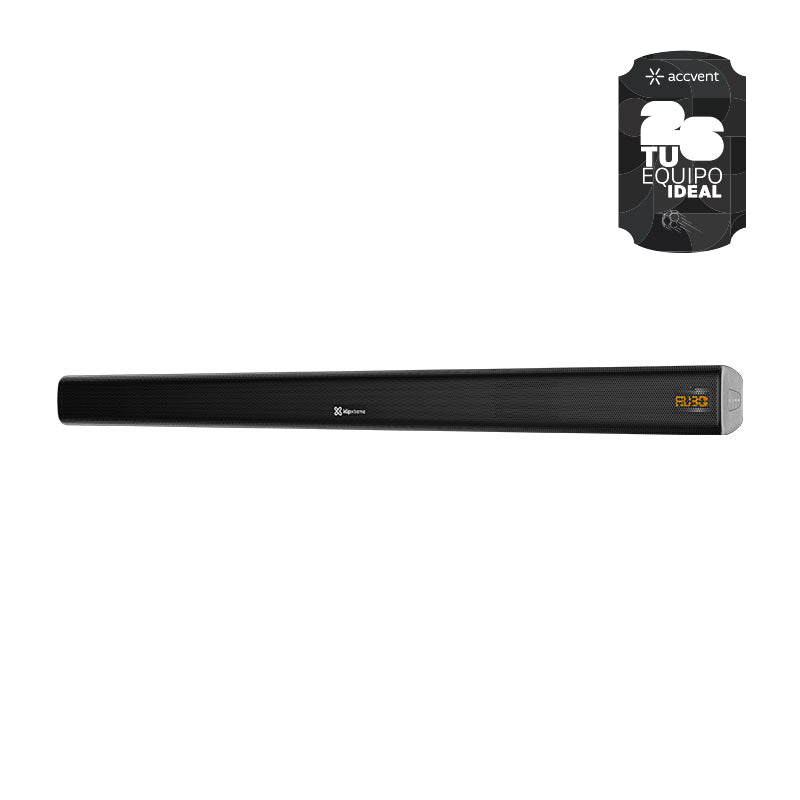 Barra de sonido Klip Xtreme TuneBar KSB‑00A – 2.0 canales – 60W – Bluetooth – HDMI/Óptico/RCA – Edición WC – Negra