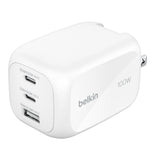Cargador de pared – Belkin BoostCharge Pro – 3 Puertos – GaN – 100W – USB‑C/USB‑A – Blanco (WCH016dqWH)  