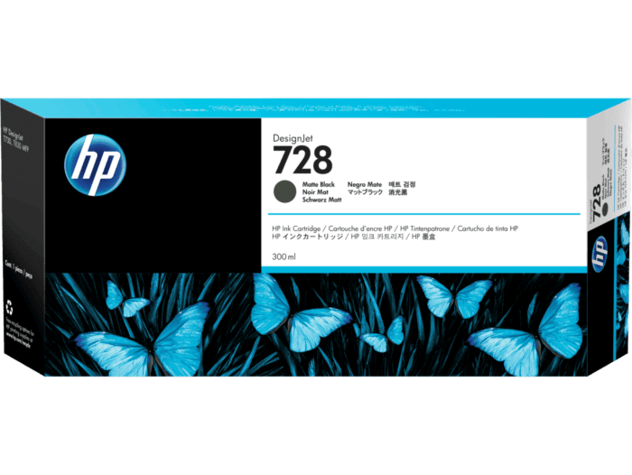 Cartucho de tinta – HP 728 – Negro Mate – 300 ml – Original HP DesignJet (F9J68A)