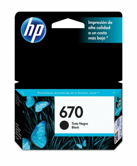 Cartucho de Tinta Negra HP 670 – Original – 14 ml – CZ113AL