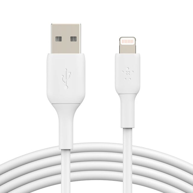 Cable cargador rápido Lightning a USB‑A – Belkin BoostCharge – 2 m – Blanco – CAA001bt2MWH