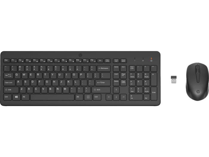 Combo inalámbrico – HP 330 – Teclado completo + Mouse óptico – 2.4 GHz – USB‑A – Negro (2V9E6AA)
