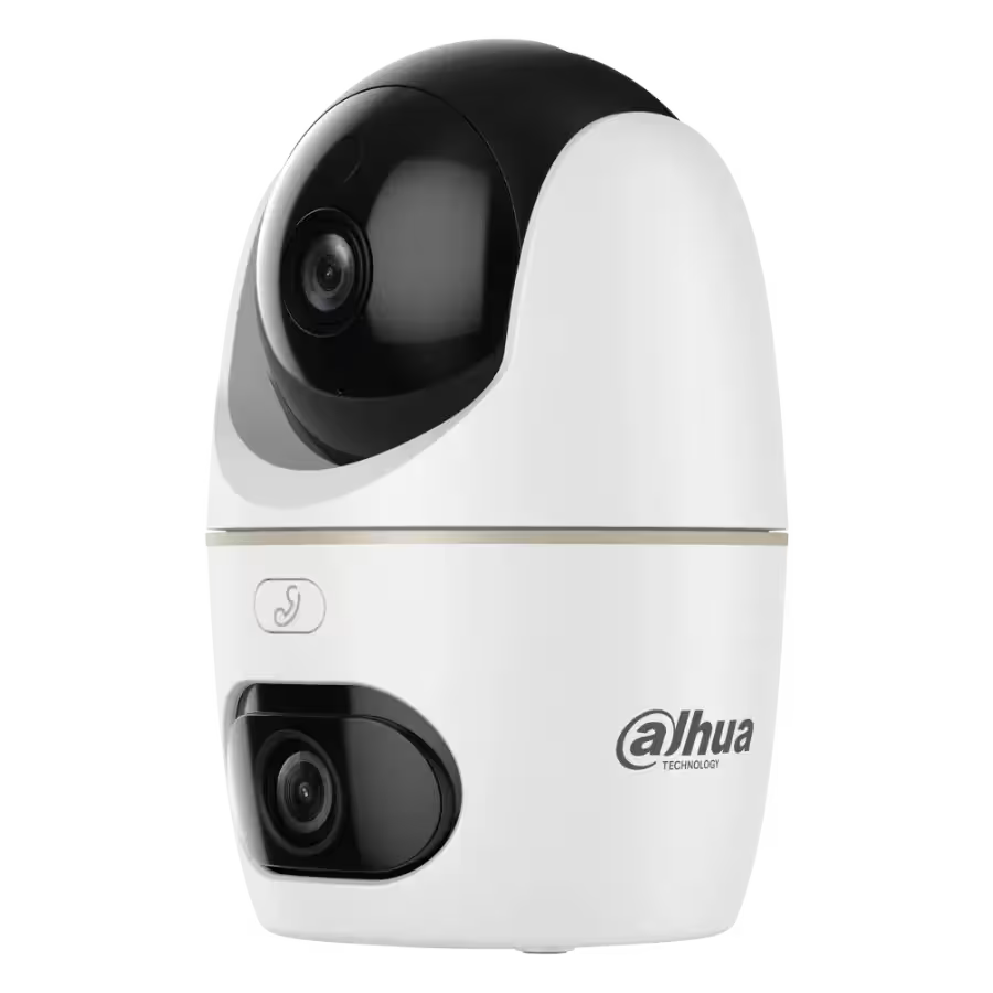 Cámara Dahua DH‑IPC‑H3DP‑3F‑0360B – Doble Lente 3MP+3MP – IA Humano/Mascotas – Seguimiento Automático – Alarma – Bluetooth – Llamada Proactiva