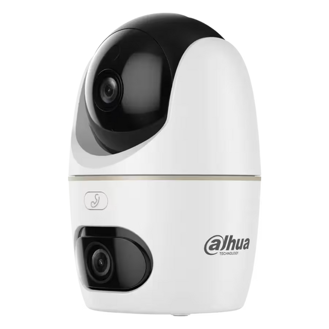 Cámara Dahua DH‑IPC‑H3DP‑3F‑0360B – Doble Lente 3MP+3MP – IA Humano/Mascotas – Seguimiento Automático – Alarma – Bluetooth – Llamada Proactiva