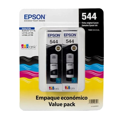 2 Pack de tintas originales EcoTank Epson Negro T544120‑2P