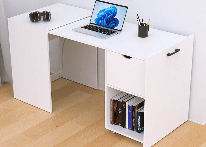 Estación de trabajo plegable – Xtech XTF‑CD210 – De gabinete a escritorio – Marco de acero negro y superficie color haya  