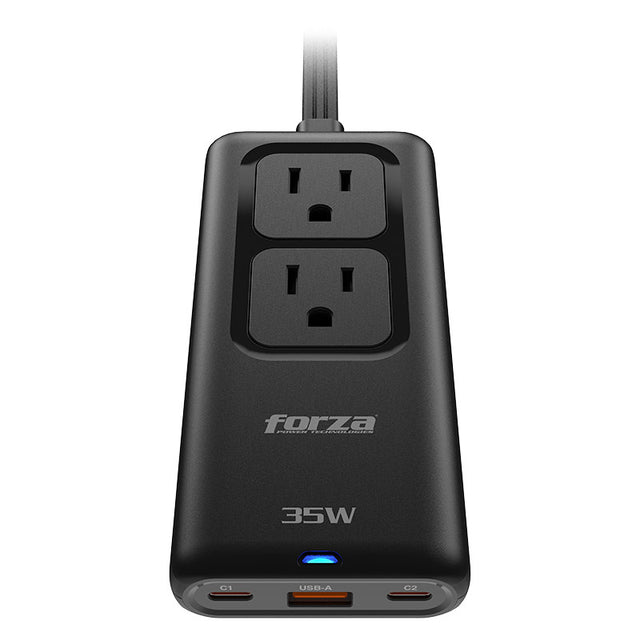 Compra el Cargador GaN Forza PS‑235USBC, con puertos USB‑C y USB‑A. Compacto, eficiente y seguro, ideal para laptops, tablets y smartphones.
