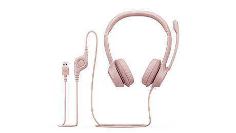 Auriculares USB Logitech H390 Rosados para Computadora - USB-A