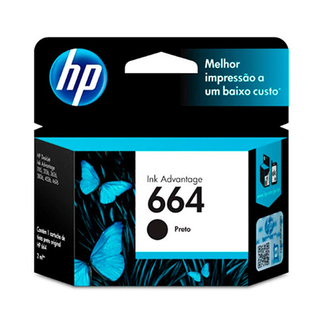 Cartucho de Tinta Negra – HP 664 – Original – F6V29AL