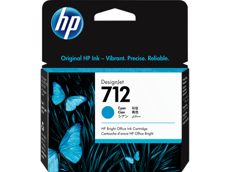 Cartucho de Tinta Cian – HP 712 DesignJet – Original – 29 ml – 3ED67A
