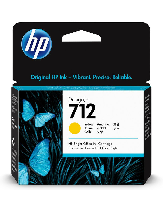 Cartucho de Tinta Amarilla – HP 712 DesignJet – Original – 29 ml – 3ED69A