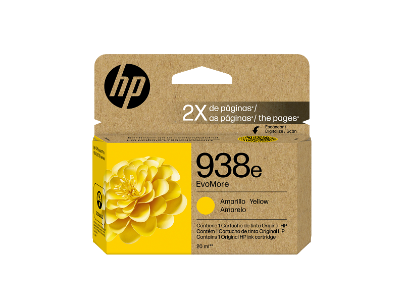 Cartucho de Tinta Amarilla – HP EvoMore 938e – Original Alta Capacidad – 4S6Y1PL