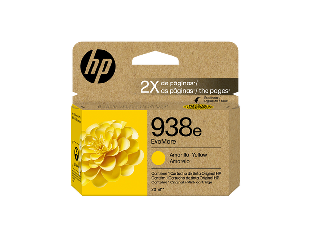 Cartucho de Tinta Amarilla – HP EvoMore 938e – Original Alta Capacidad – 4S6Y1PL