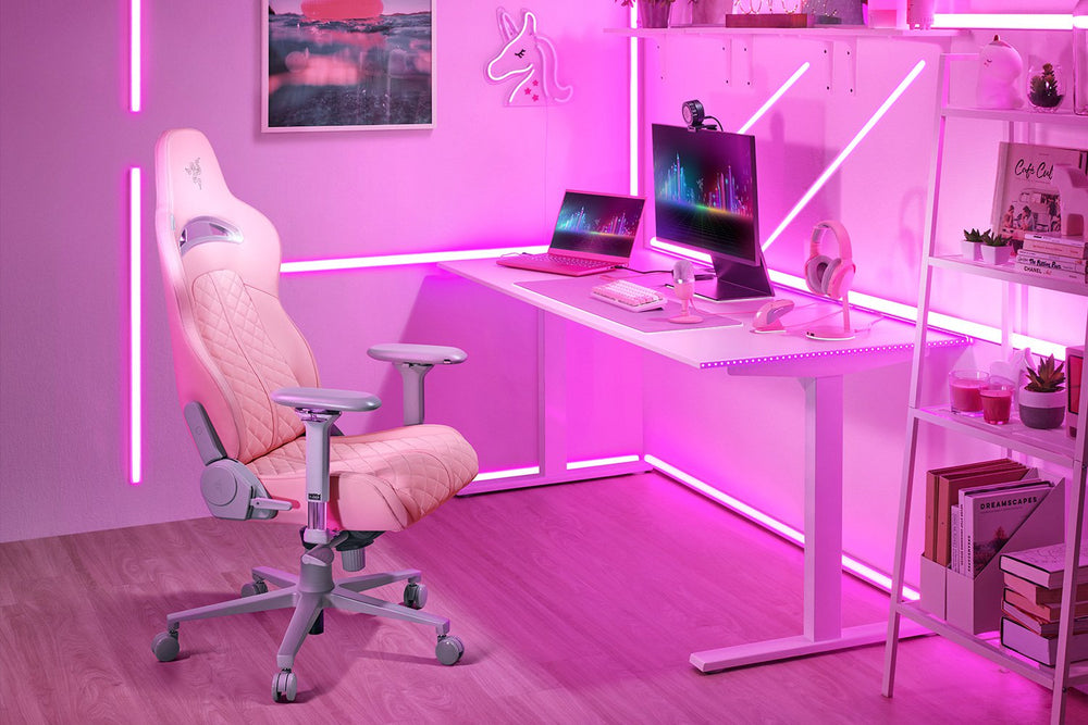 Silla Gaming Ergonómica Razer Enki Cuarzo con Reposabrazos Inclinable y Base de Aluminio