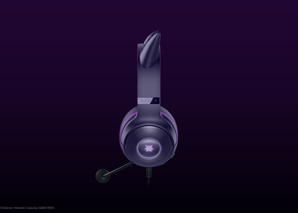 Headset gaming – Razer Kraken Kitty V2 Gengar Edition – Chroma RGB – Micrófono cardioide – Sonido envolvente – USB