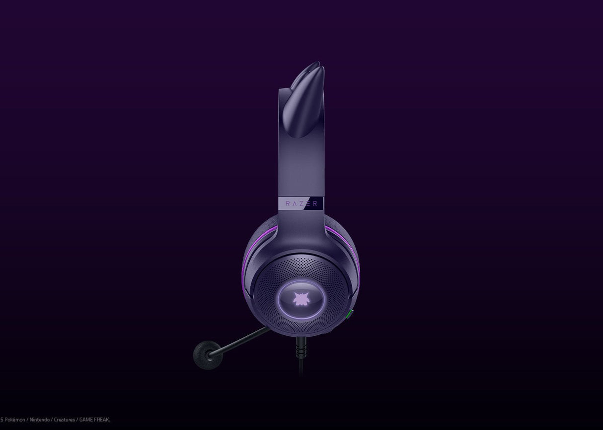 Headset gaming – Razer Kraken Kitty V2 Gengar Edition – Chroma RGB – Micrófono cardioide – Sonido envolvente – USB