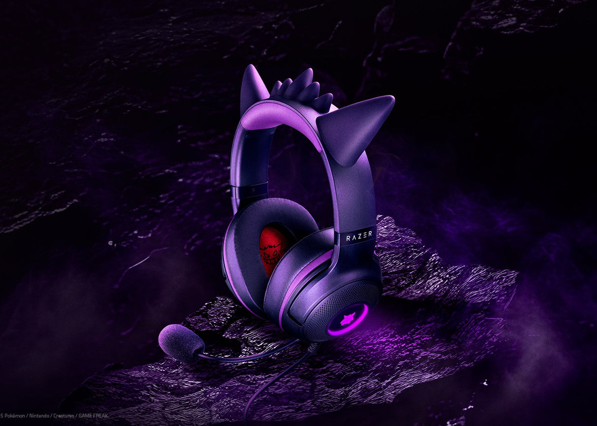 Headset gaming – Razer Kraken Kitty V2 Gengar Edition – Chroma RGB – Micrófono cardioide – Sonido envolvente – USB