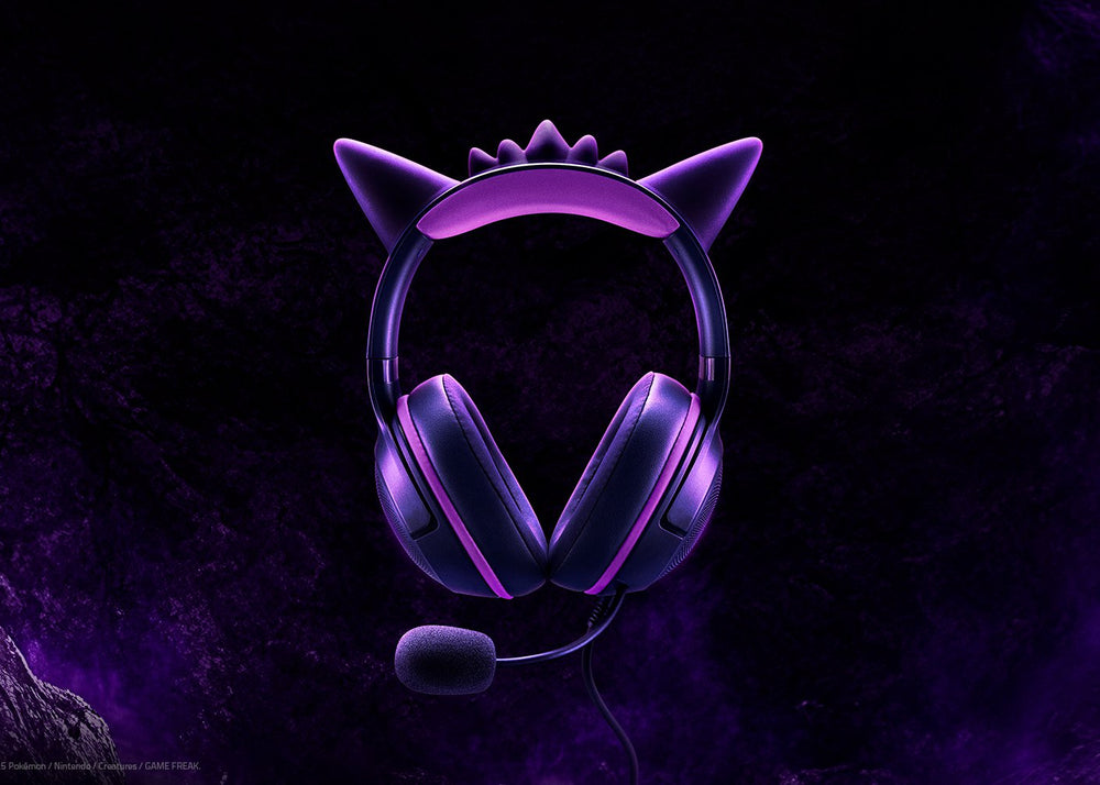 Headset gaming – Razer Kraken Kitty V2 Gengar Edition – Chroma RGB – Micrófono cardioide – Sonido envolvente – USB