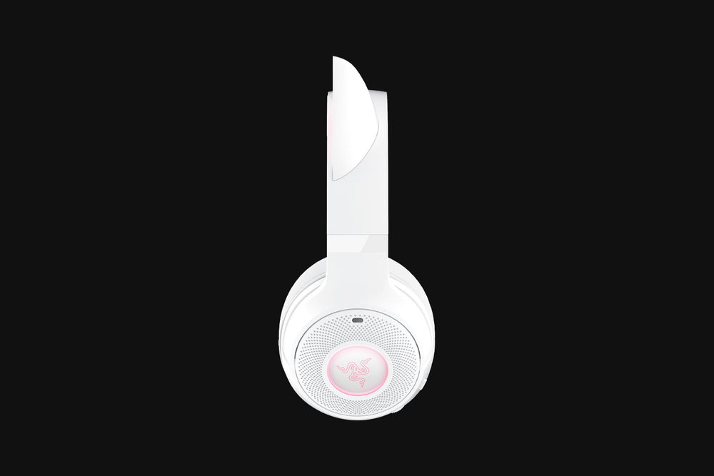 Audífonos Razer Kraken BT Kitty V2 Blancos con micrófonos y orejas de gato