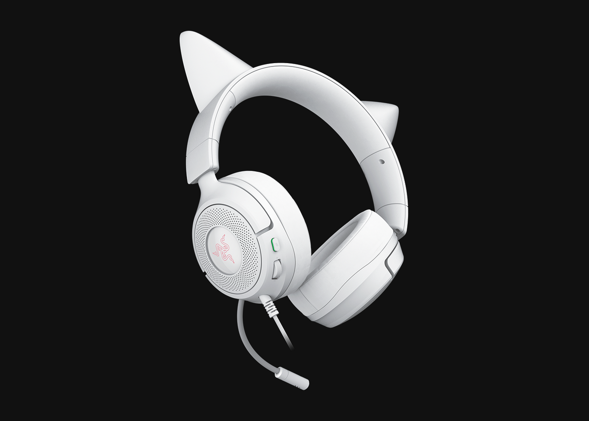 Headset gamer con cable – Razer Kraken Kitty V3 X – Blanco – RZ04‑05350300‑R3U1