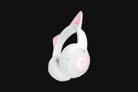 Audífonos Razer Kraken BT Kitty V2 Blancos con micrófonos y orejas de gato