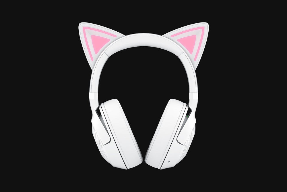 Audífonos Razer Kraken BT Kitty V2 Blancos con micrófonos y orejas de gato
