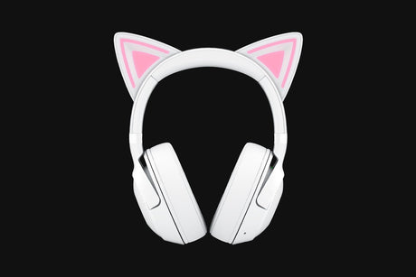 Audífonos Razer Kraken BT Kitty V2 Blancos con micrófonos y orejas de gato