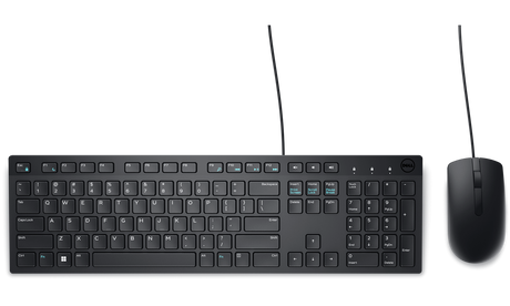 Set teclado y mouse alámbrico USB – Dell KM300C – QWERTY Inglés – Negro