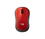 Ratón Inalámbrico Ambidextro Logitech M185 Rojo – 910-003635