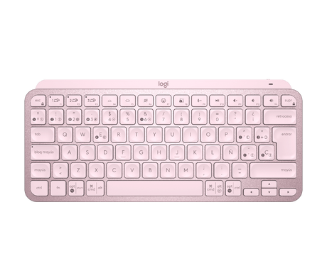 Teclado Inalámbrico Delgado Español Logitech MX Keys Mini Rosado