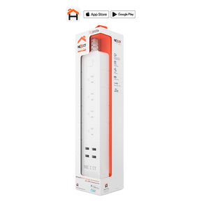 Regleta Inteligente Wi‑Fi Nexxt Solutions NHP‑E610 – 4 Tomas + 4 Puertos USB – 1875W – Compatible Alexa/Google