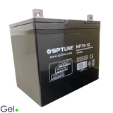 Batería de Gel SPTLINE 12V 75Ah (BAT12V75A) – Sellada VRLA – Ciclo Profundo – Cero Derrames