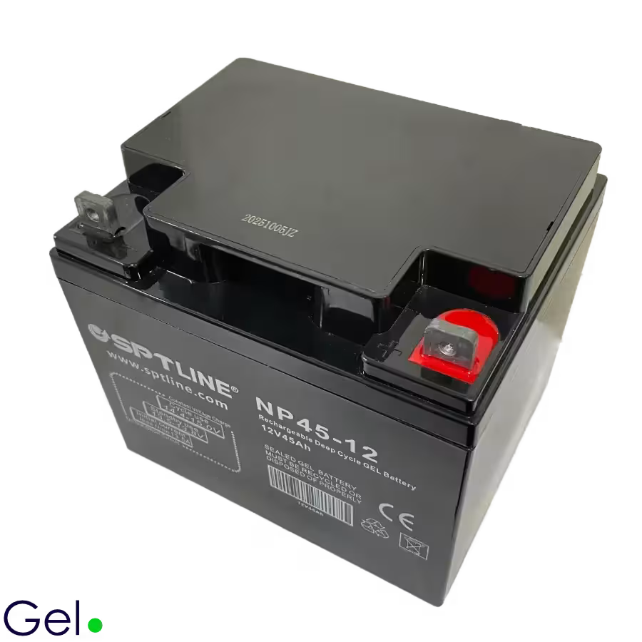 Batería de Gel SPTLINE 12V 45Ah – Sellada VRLA – Cero Derrames – Baja Autodescarga