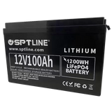 Batería de Litio SPTLINE LiFePO4 12V 100Ah – Larga Vida Útil – BMS Integrado – Panel Solar / UPS