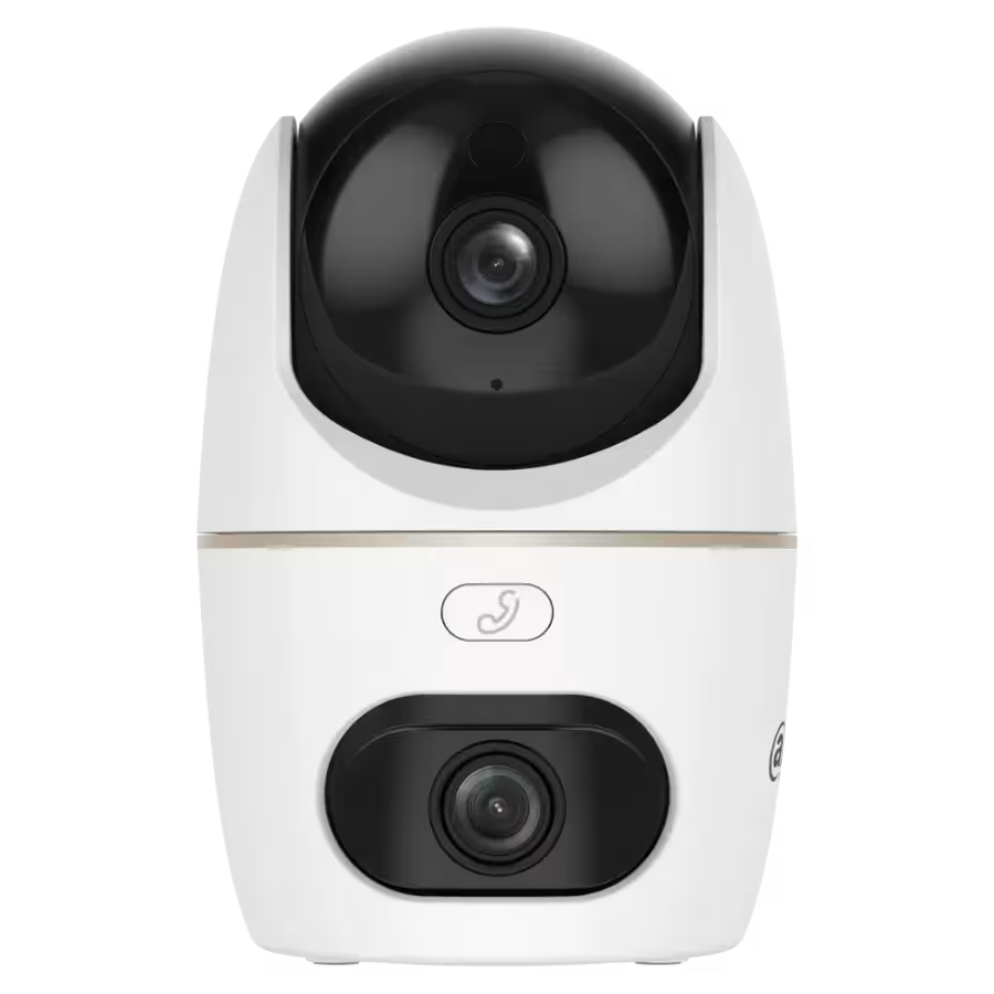 Cámara Dahua DH‑IPC‑H3DP‑3F‑0360B – Doble Lente 3MP+3MP – IA Humano/Mascotas – Seguimiento Automático – Alarma de Luz y Sonido – Bluetooth – Llamada Proactiva