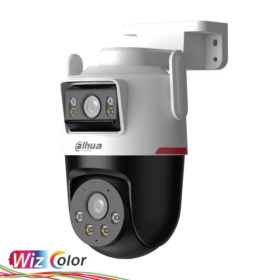 Cámara Dahua DH‑IPC‑P3DP‑3F‑PV‑P‑PRO – 3+3MP – Doble Lente – WizColor – Pan/Tilt – IA Humano/Vehículo – Smart Dual Light – Exterior