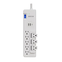Regleta Forza con Protección – 8 Tomas (3 Giratorias) + 2 USB‑A / 1 USB‑C – 6ft – Blanco – 110/220V